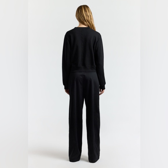Cotton Citizen Milan Cropped Crew Sweatshirt - Women’s Size S - Jet Black - Picture 3 of 6